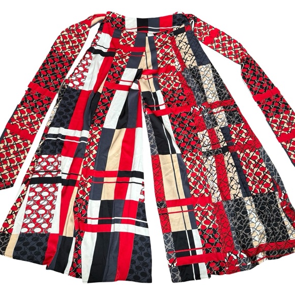 NEW w/TAGS! GRACIA Tie-Waist Wide Leg Palazzo Pants (Multi-red Patchwork) - Sz M - Picture 5 of 9